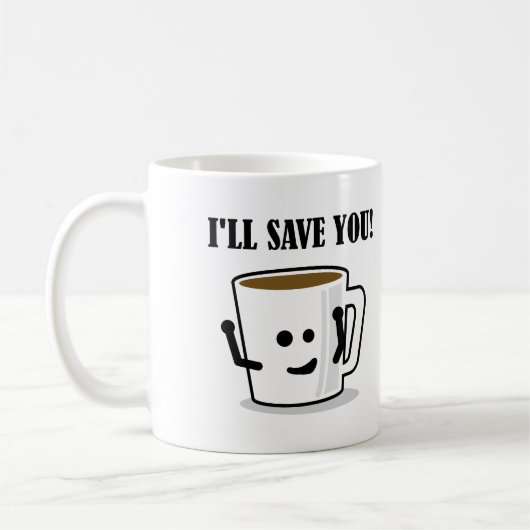 Koffie Zal Je Redden Grappige Mok of Reisbeker (Links)