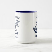Koffie & Zee Navyblauw Scheepsanker Mok (Midden)
