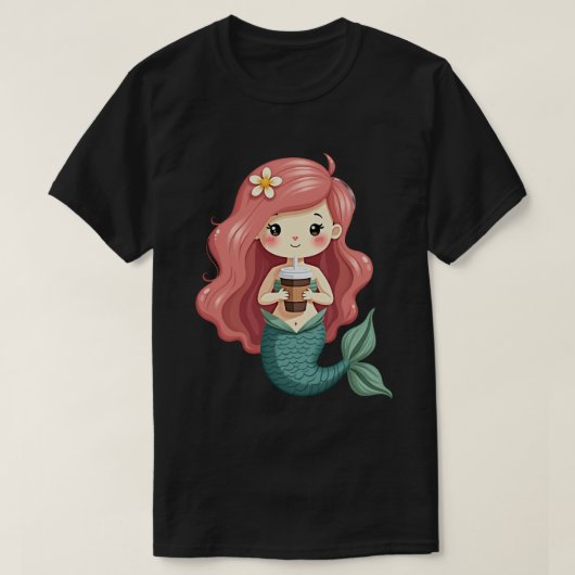 Koffie Zeemeermin T-shirt (Design voorkant)