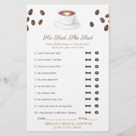 Koffie zei hij dat ze Vrijgezellenfeest spel Kaart