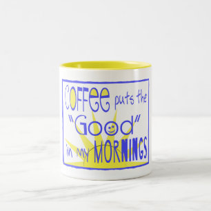 Koffie zet het "goed" in mijn ochtendMok Tweekleurige Koffiemok