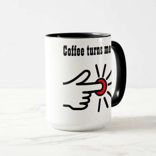 Koffie zet me aan mok (Voorkant rechts)