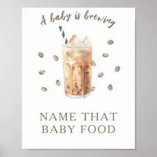 Koffie zetten baby shower Babyvoedsel spel Poster