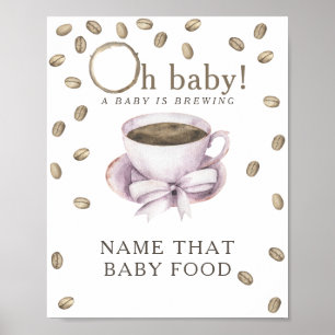 Koffie zetten baby shower Babyvoedsel spel Poster