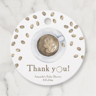 Koffie zetten Baby shower Bedankt Bedankjes Labels