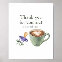 Koffie zetten baby shower Bedankt voor je komst Poster