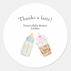 Koffie zetten Baby shower Klassiek Ronde Sticker