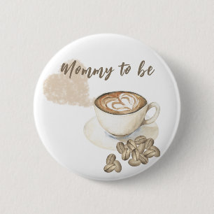 Koffie zetten Baby shower - mama in wording Ronde Button 5,7 Cm