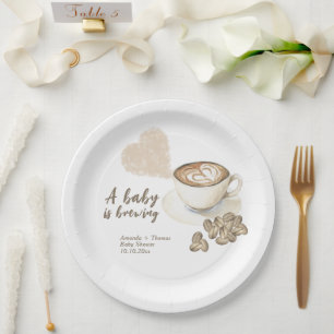 Koffie zetten Baby shower Papieren Bordje