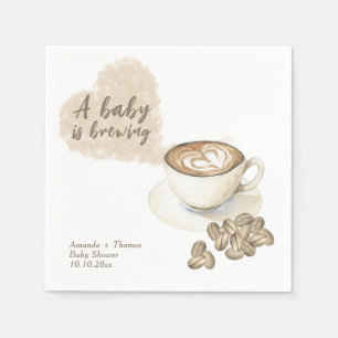 Koffie zetten Baby shower Servet