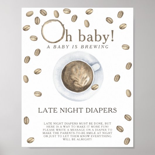 KOFFIE ZETTEN - Late night luierspel Poster (Voorkant)