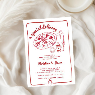 koffie zetten met de hand getekende krabbels babys kaart