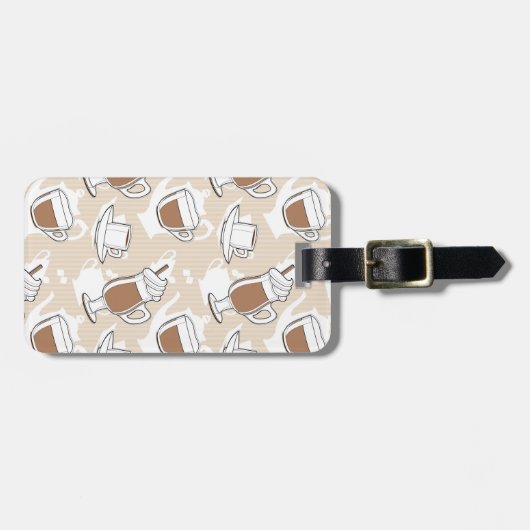 Koffie, zoet patroon bagagelabel (Voorkant horizontaal)