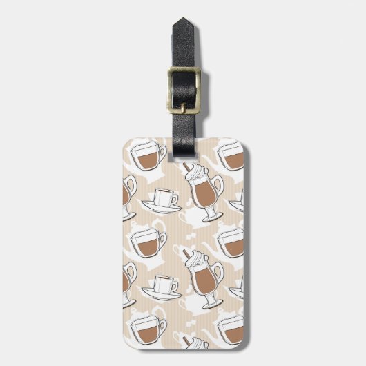 Koffie, zoet patroon bagagelabel (Voorkant verticaal)