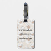 Koffie, zoet patroon bagagelabel (Achterkant verticaal)