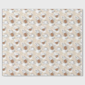 Koffie, zoet patroon cadeaupapier (Vlak)