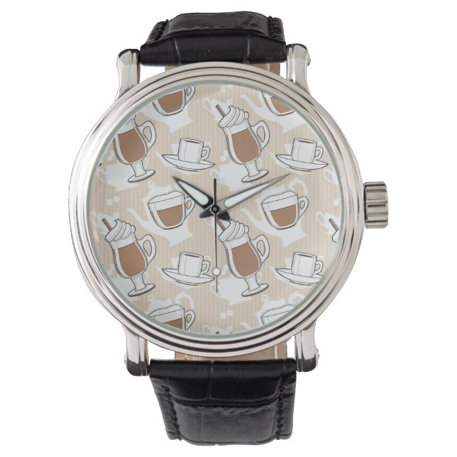 Koffie, zoet patroon horloge (Voorkant)