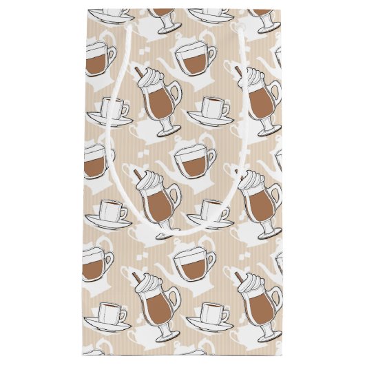 Koffie, zoet patroon klein cadeauzakje (Voorkant)