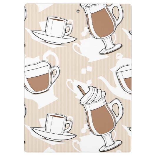 Koffie, zoet patroon klembord (Achterkant)