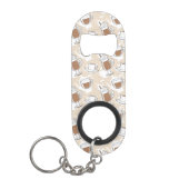 Koffie, zoet patroon mini flessenopener (Voorkant)