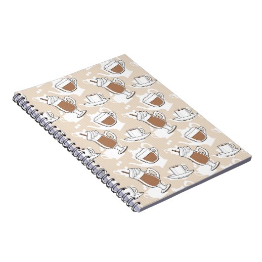 Koffie, zoet patroon notitieboek (Rechterzijde)
