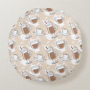 Koffie, zoet patroon rond kussen