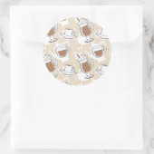 Koffie, zoet patroon ronde sticker (Tas)