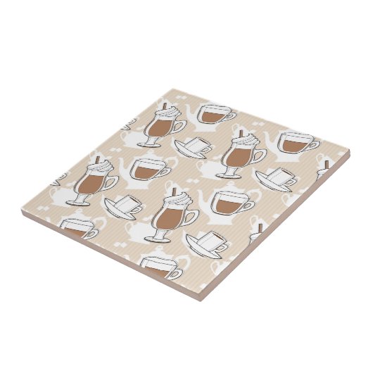Koffie, zoet patroon tegeltje (Zijkant)