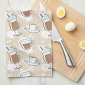 Koffie, zoet patroon theedoek (Quarter Fold)
