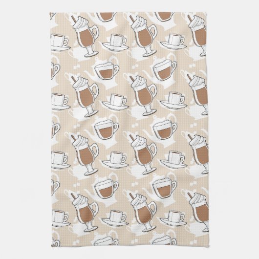 Koffie, zoet patroon theedoek (Verticaal)