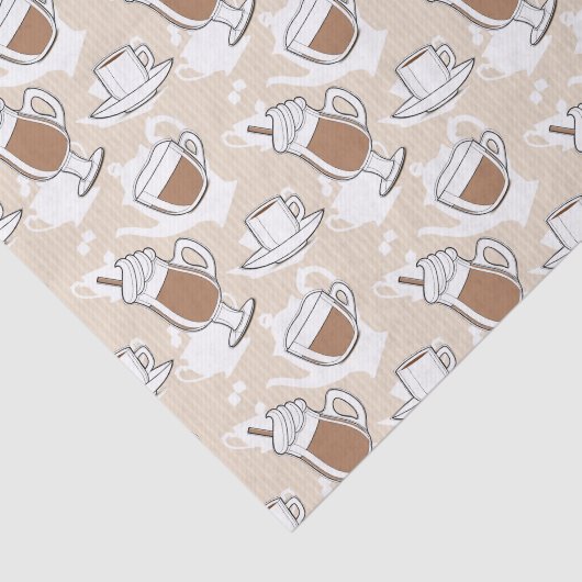 Koffie, zoet patroon tissuepapier (Detail)