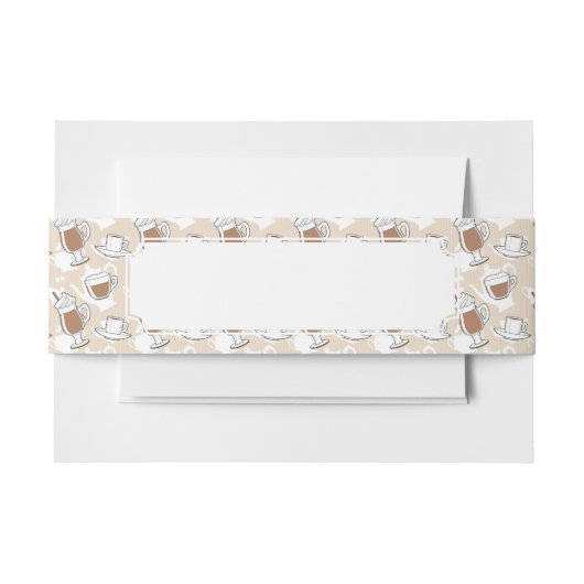 Koffie, zoet patroon uitnodigingen wikkel (Voorkant Voorbeeld)
