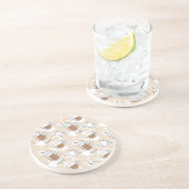 Koffie, zoet patroon zandsteen onderzetter (Zijkant)