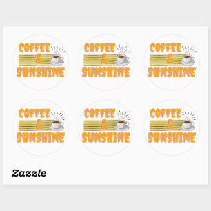 Koffie & Zonneschijn – Positieve Ochtendstemming Ronde Sticker