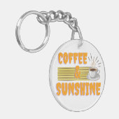 Koffie & Zonneschijn – Positieve Ochtendstemming Sleutelhanger (Voorkant Links)
