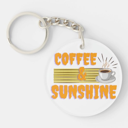 Koffie & Zonneschijn – Positieve Ochtendstemming Sleutelhanger (Voorkant)