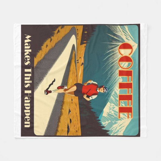 Koffie zorgt ervoor dat dit gebeurt fleece deken (Voorkant (Horizontaal))