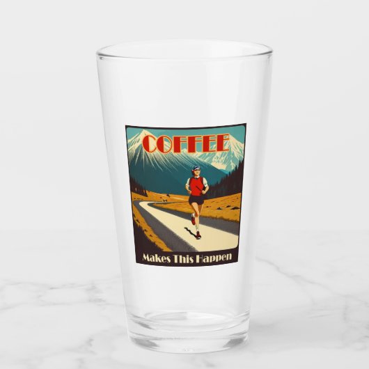 Koffie zorgt ervoor dat dit gebeurt glas (Voorkant)