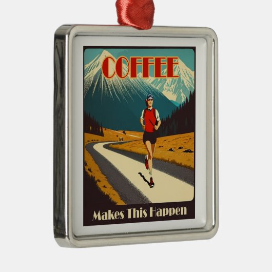 Koffie zorgt ervoor dat dit gebeurt metalen ornament (Rechts)