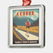 Koffie zorgt ervoor dat dit gebeurt metalen ornament (Links)