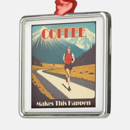 Koffie zorgt ervoor dat dit gebeurt metalen ornament (Links)