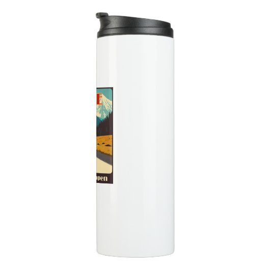 Koffie zorgt ervoor dat dit gebeurt thermosbeker (Geroteerd rechts)