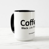 Koffie, zwarte 15 oz Ringer Mok (Voorkant links)