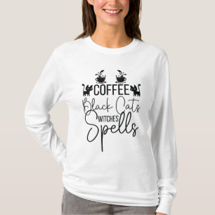 Koffie Zwarte Katten Heksen Spell T-shirt