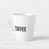 "Koffie" zwarte letters wit Latte Mok (Linkerhoek)