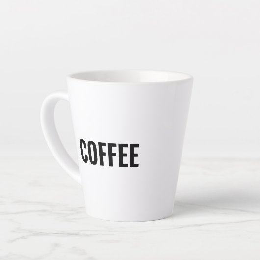 "Koffie" zwarte letters wit Latte Mok (Linkerhoek)