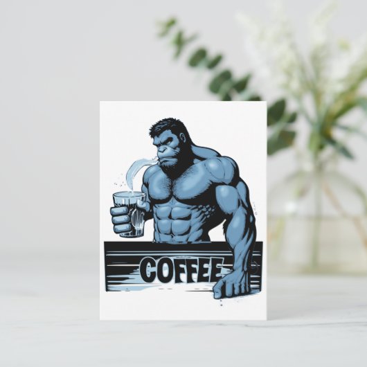 koffieaap briefkaart (Staand voorkant)