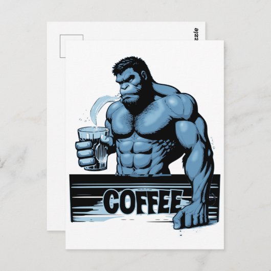 koffieaap briefkaart (Voorkant / Achterkant)