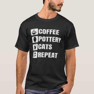 Koffieaardewerk Katten herhalen keramiek aardewerk T-shirt