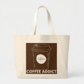 Koffieadviseur Cappuccino Espresso Latte Drinker Grote Tote Bag (Voorkant)